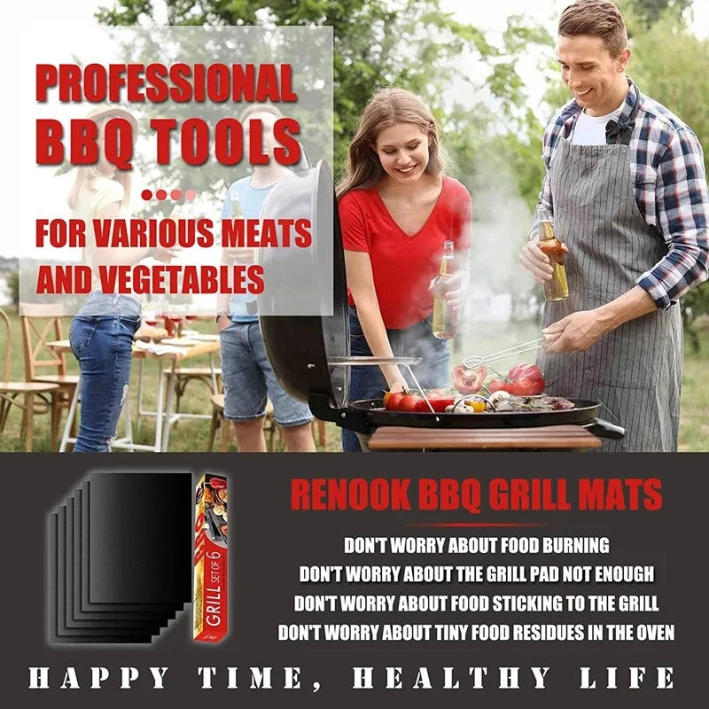 1/5/10pcs Reusable Non stick BBQ Grill Mat PTFE Barbecue Baking Liners roast cooking tool sets kitche