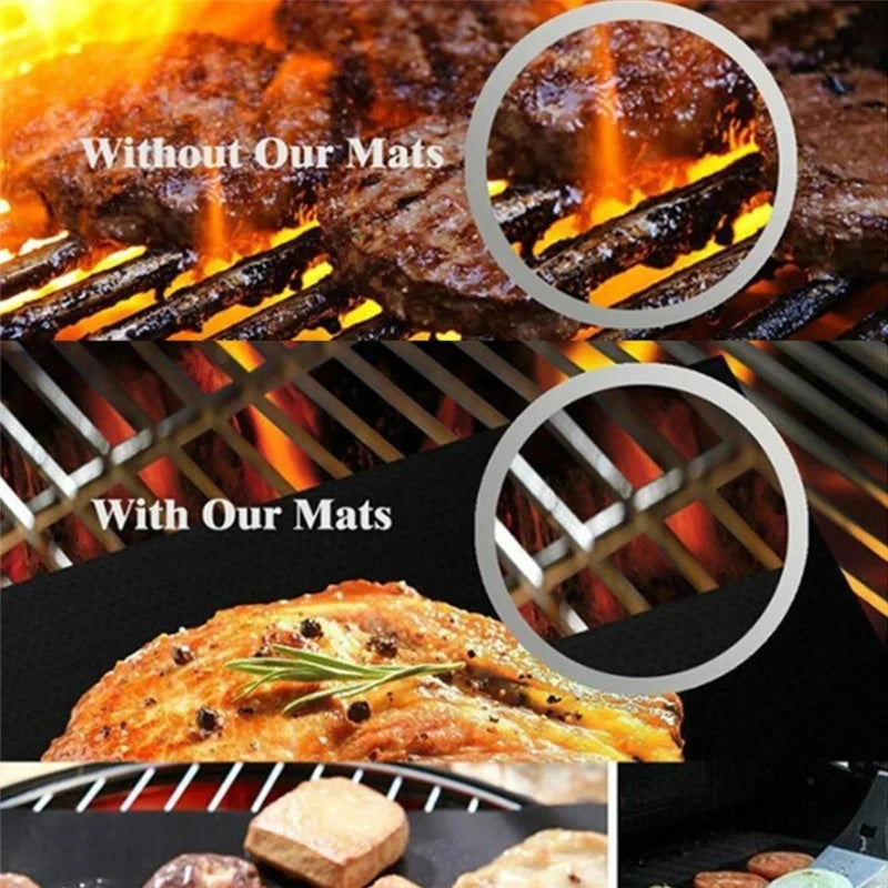 1/5/10pcs Reusable Non stick BBQ Grill Mat PTFE Barbecue Baking Liners roast cooking tool sets kitche