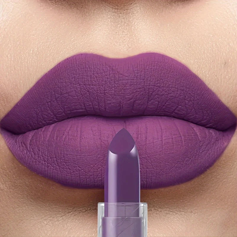 Purple Lip Gloss Moisturizing Matte Glamor Non-stick Cup High Pigmented Lipsticks For Cosplay Party Makeup Cosmetics