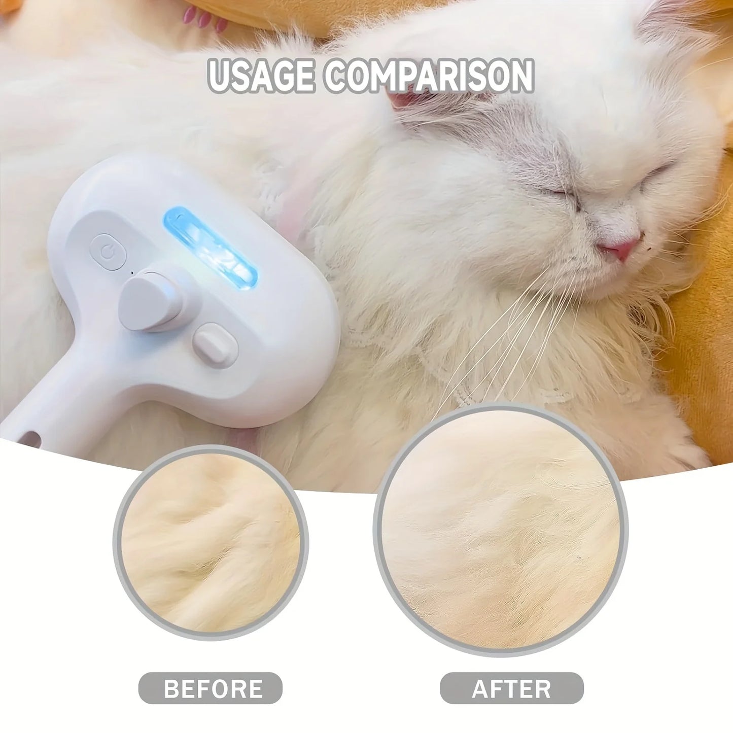 New Pet Spray Cat Comb Dog Hair Removal Comb USB Rechargeable Hair Pulling Knot Comb Pet Grooming Cleaning Tools