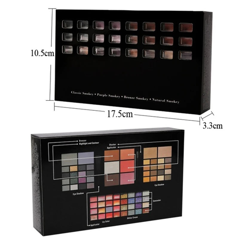 40/74/78 Colors Pearlescent fine Glitter Eyeshadow Palette Matte Waterproof Long Lasting Pressed Powder Cosmetics Women MakeUp