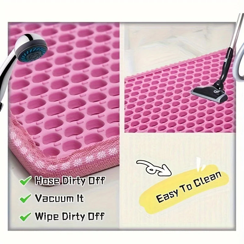 1Pc Large Size Cat Litter Mat-Advanced Honeycomb Double Layer Design,Urine Waterproof,Easy Cleaning,Scatter Control,Stay Clean