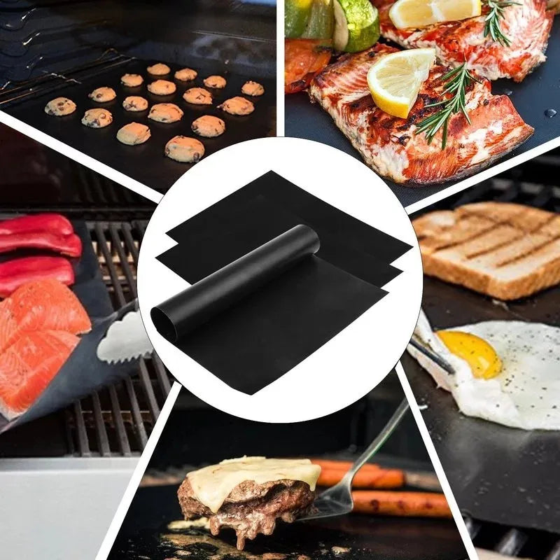 1/5/10pcs Reusable Non stick BBQ Grill Mat PTFE Barbecue Baking Liners roast cooking tool sets kitche