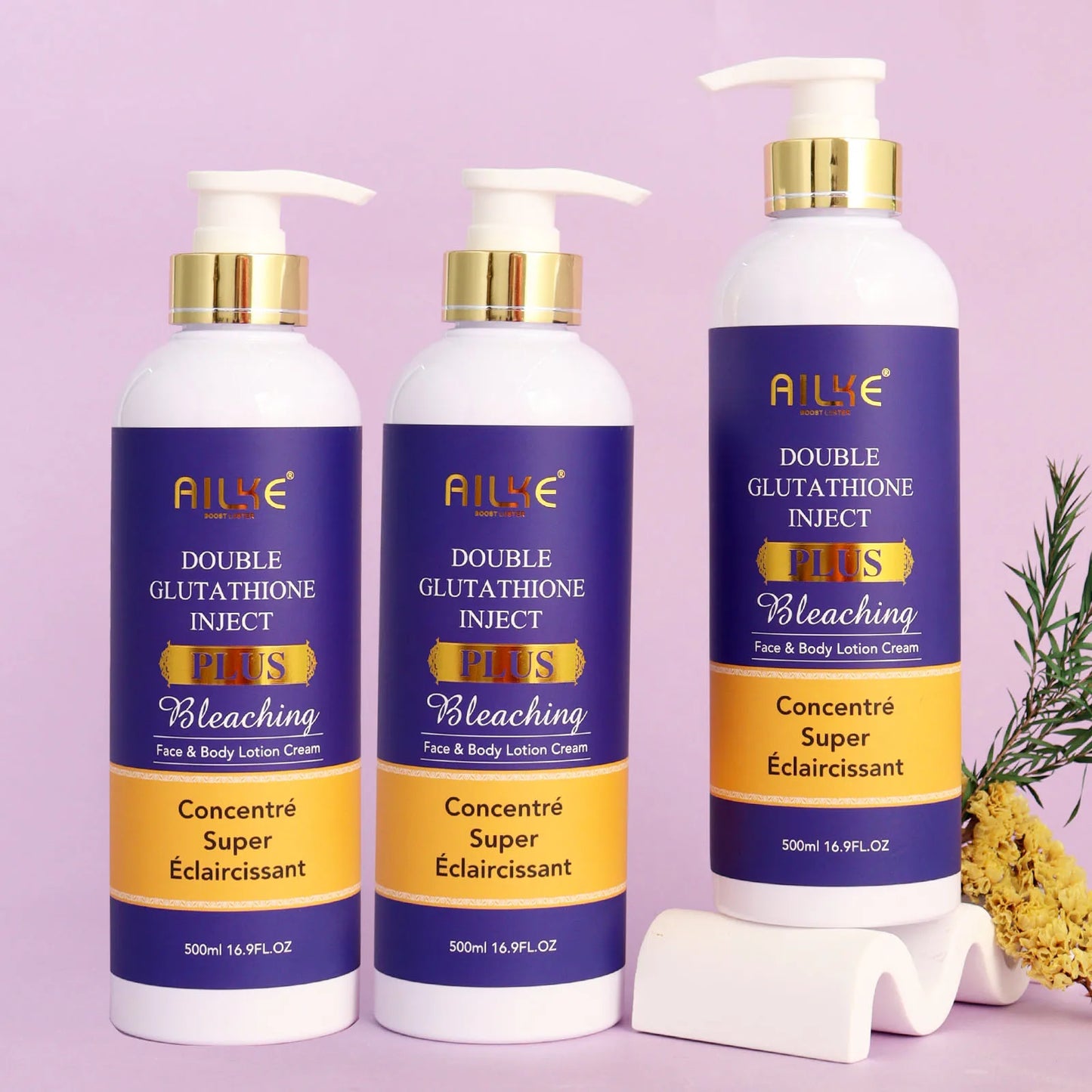 AILKE Glutathione PLUS Skin Care Set, Advanced Lightening Lotion, Moisturizes softens skin, Skin Glowing Range for Men Women