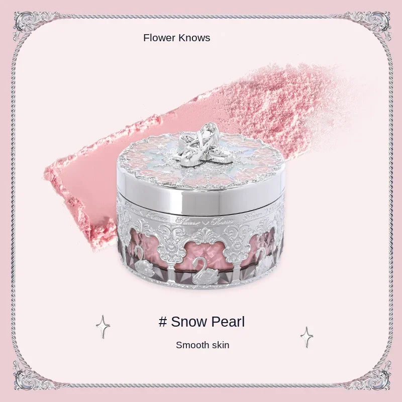 Flower Knows Swan Ballet Setting Loose Powder Makeup Matte Finishing Oil Control Rose Scent Loose Powder 12G/0.42OZ