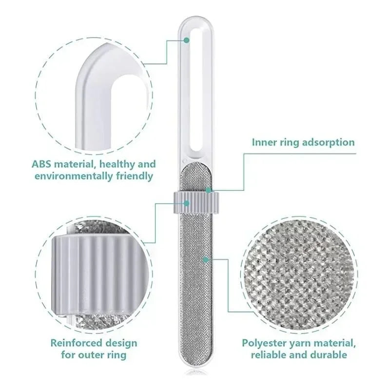 Lint Remover Electrostatic Pet Hair Removal Brush Double-Sided Couch Clothes Cleaning For Furniture Laundry with Self-Clean Loop