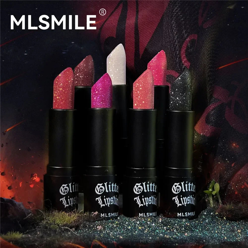 7 Colors Glitter Lipstick Waterproof Long Lasting Diamond Pearlescent Metallic Non-stick Cup Lipstick Women Lips Makeup Cosmetic