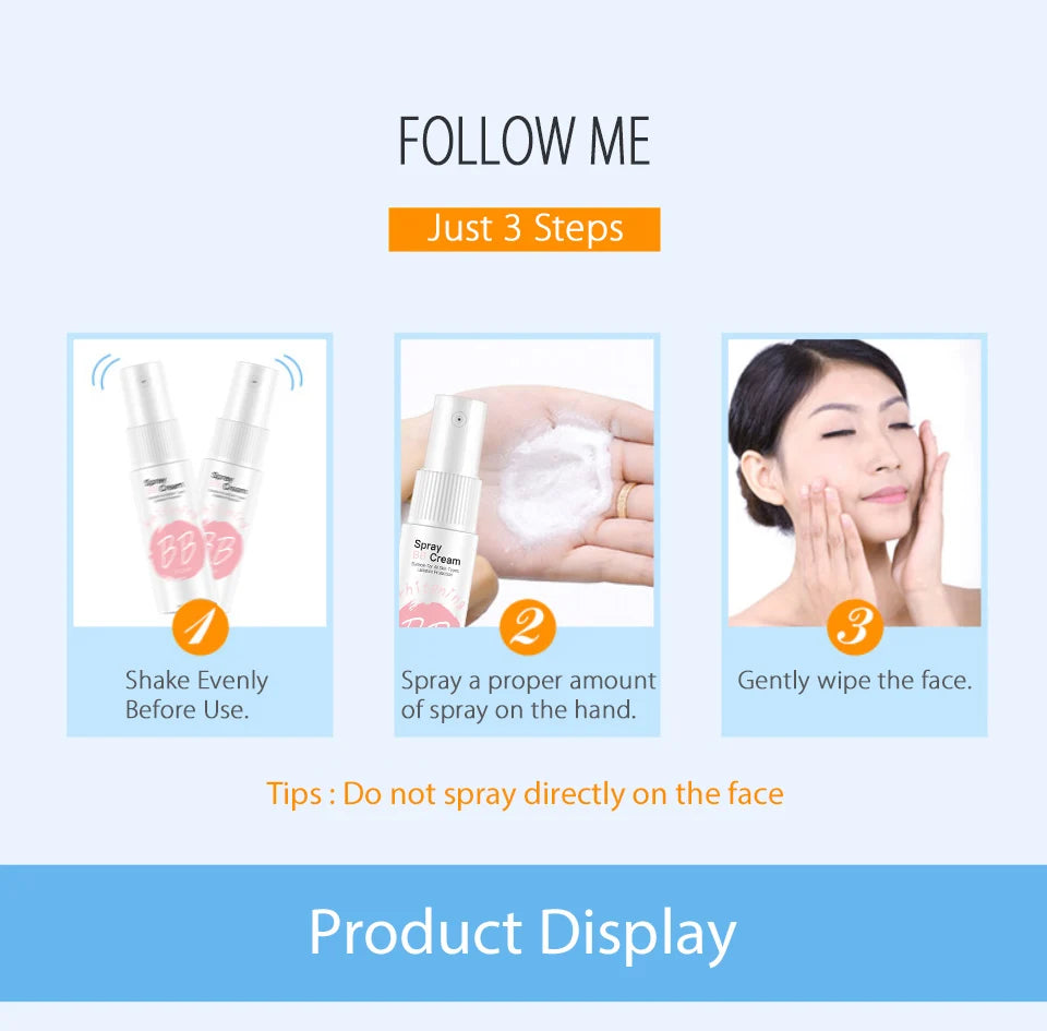 1PC Spray Liquid Foundation Concealer Brighten Whitening Moisturizing BB Cream Base Face Foundation Makeup Cosmetic Skin Care