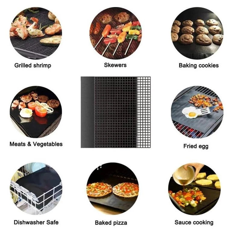 1/5/10pcs Reusable Non stick BBQ Grill Mat PTFE Barbecue Baking Liners roast cooking tool sets kitche