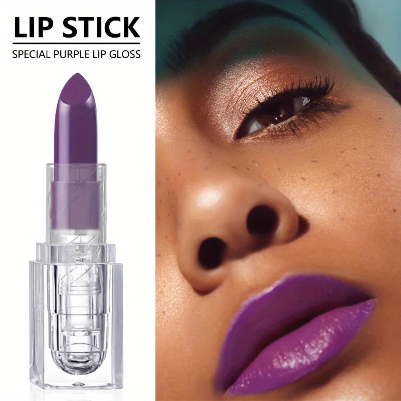 Purple Lip Gloss Moisturizing Matte Glamor Non-stick Cup High Pigmented Lipsticks For Cosplay Party Makeup Cosmetics