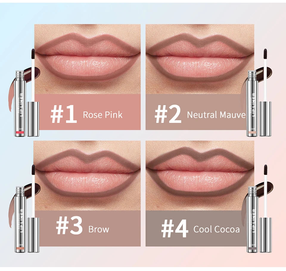 Waterproof Lip Liner Peel Off Tattoo Lipgloss Waterproof Long Lasting Matte Lip Tint Brown Contour Tear-off Lips Stain Cosmetic