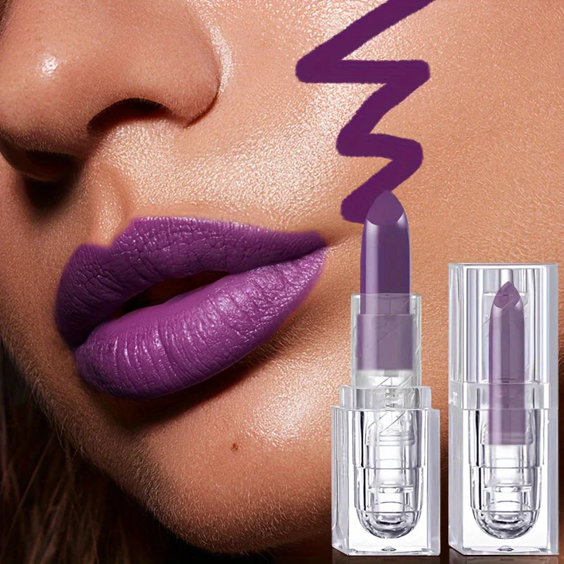 Purple Lip Gloss Moisturizing Matte Glamor Non-stick Cup High Pigmented Lipsticks For Cosplay Party Makeup Cosmetics