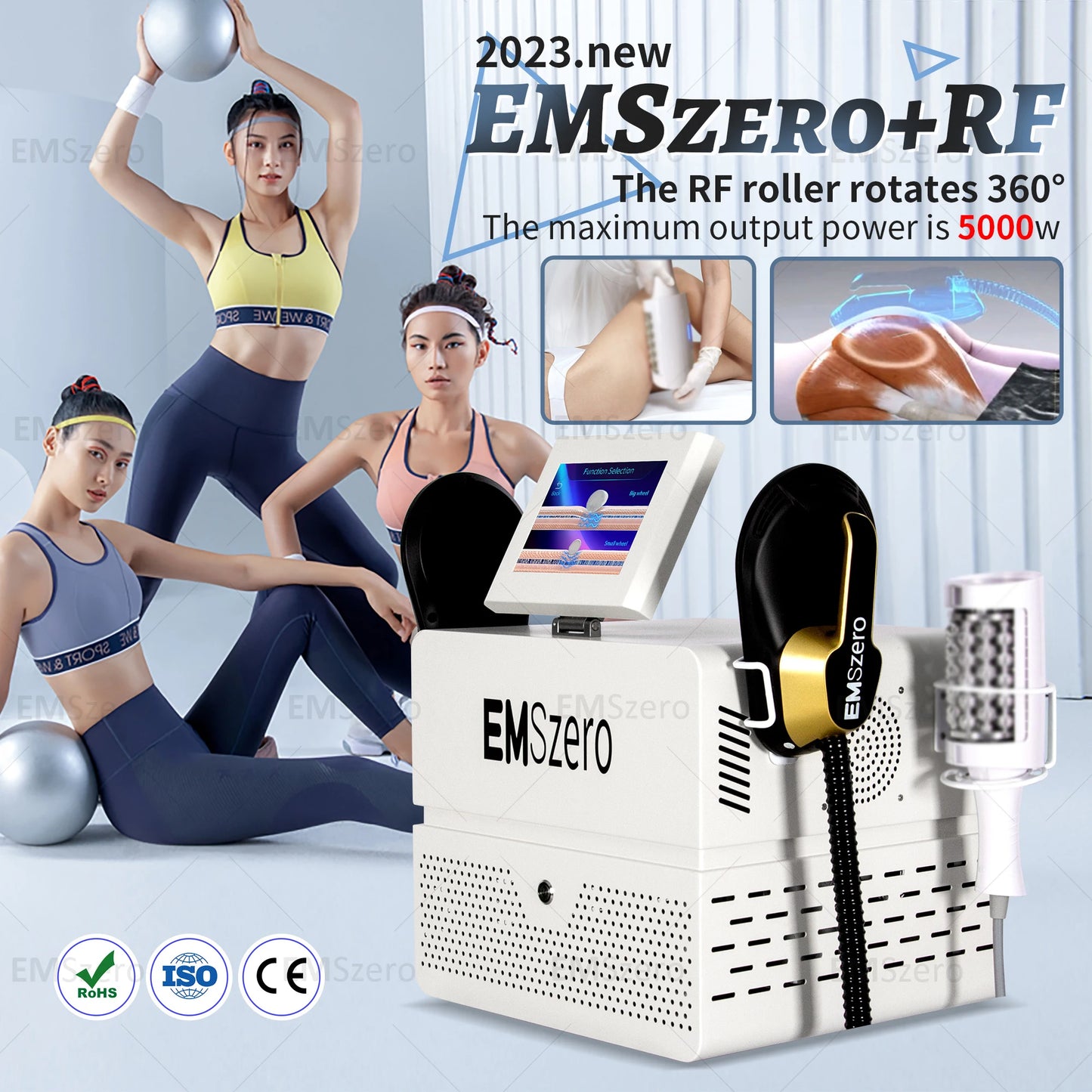 Profession Emszero Body Sculpt Ems Microcorrent Roller Machine 15 tesla Inner Ball Cellulite remove Device