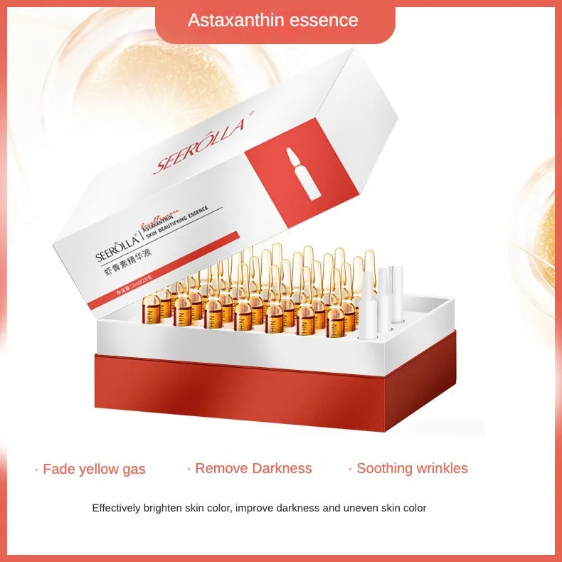 Astaxanthin Anti Wrinkle Facial Ampoules Sets Remove Dark Spots Melanin Brighten Shrink Pores Moisturizing Fade Fine Lines 28pcs