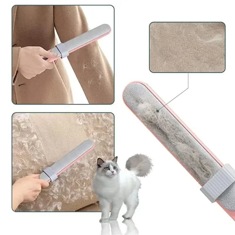 Lint Remover Electrostatic Pet Hair Removal Brush Double-Sided Couch Clothes Cleaning For Furniture Laundry with Self-Clean Loop