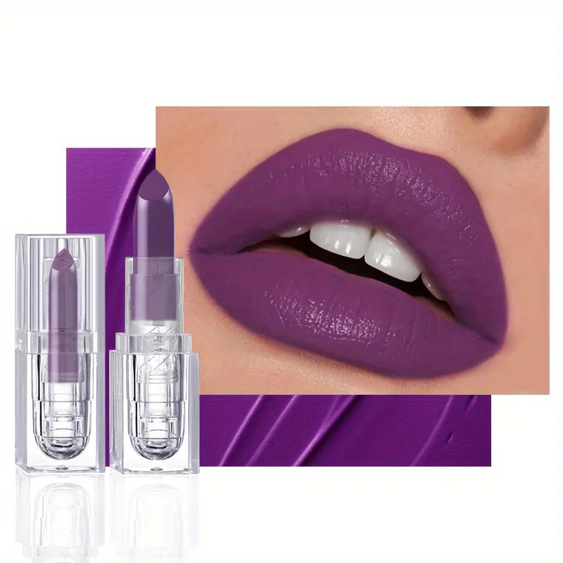 Purple Lip Gloss Moisturizing Matte Glamor Non-stick Cup High Pigmented Lipsticks For Cosplay Party Makeup Cosmetics