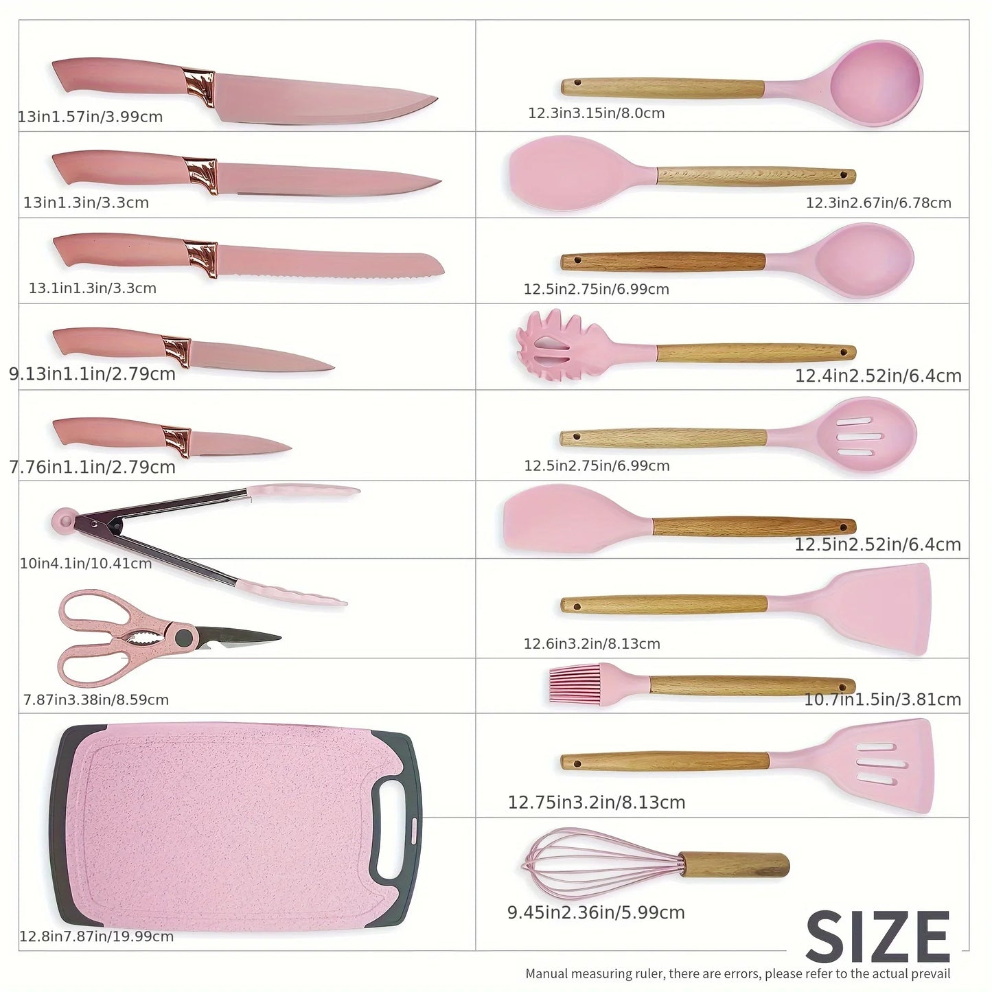 19 Advanced Silicone Kitchenware Sets Equipped with Wooden Handles and Knives-heat-resistant,convenient Cooking Kitchen Gadgets.