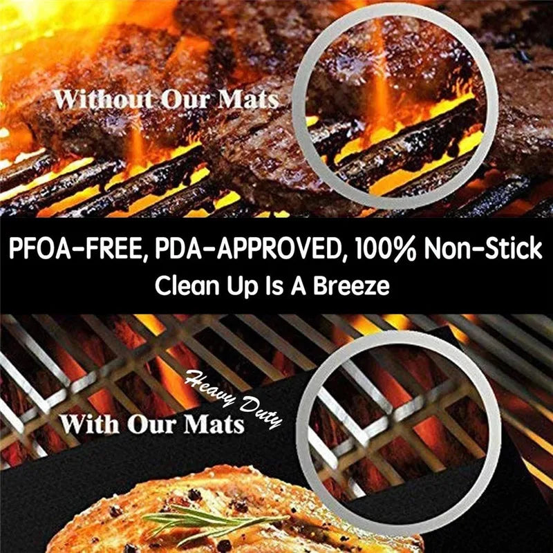 1/5/10pcs Reusable Non stick BBQ Grill Mat PTFE Barbecue Baking Liners roast cooking tool sets kitche