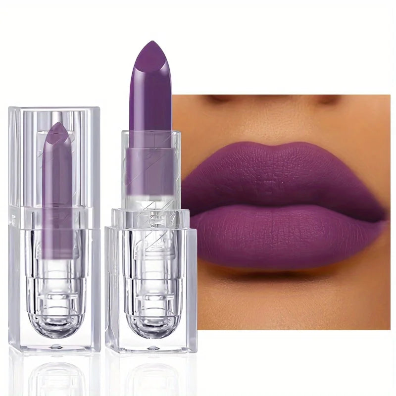 Purple Lip Gloss Moisturizing Matte Glamor Non-stick Cup High Pigmented Lipsticks For Cosplay Party Makeup Cosmetics