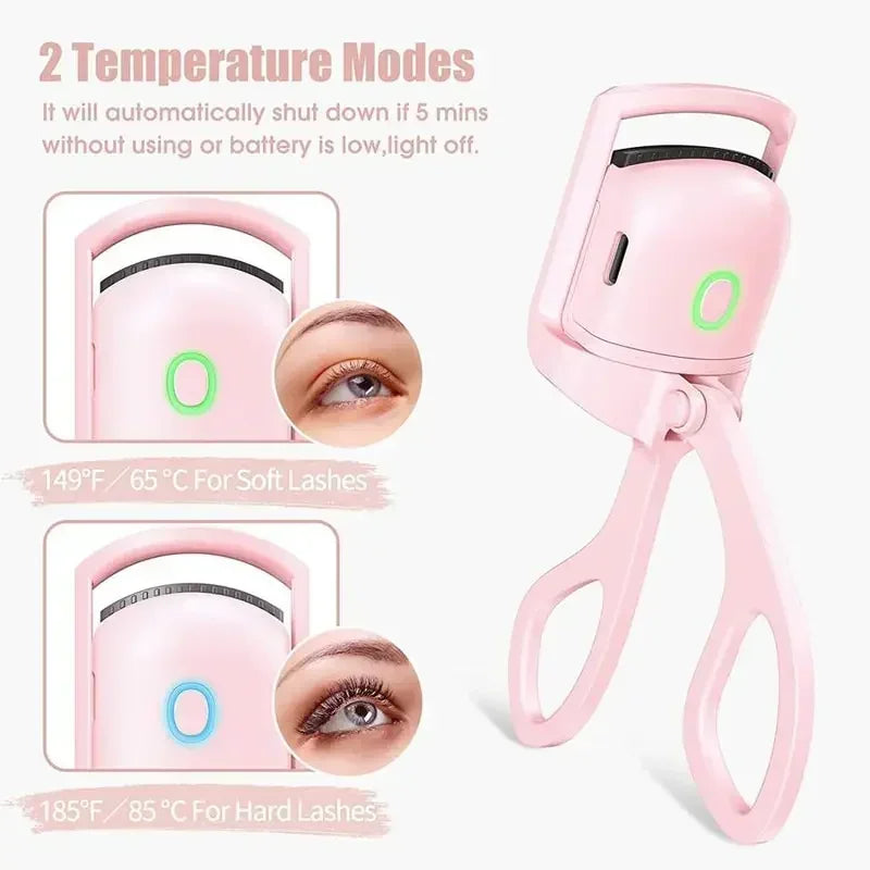 Electric Eyelash Curler USB Charging Model Fast Heating Portable Eye Lash Perm Shaping and Lasting Curling Thermal Eyelash Clip