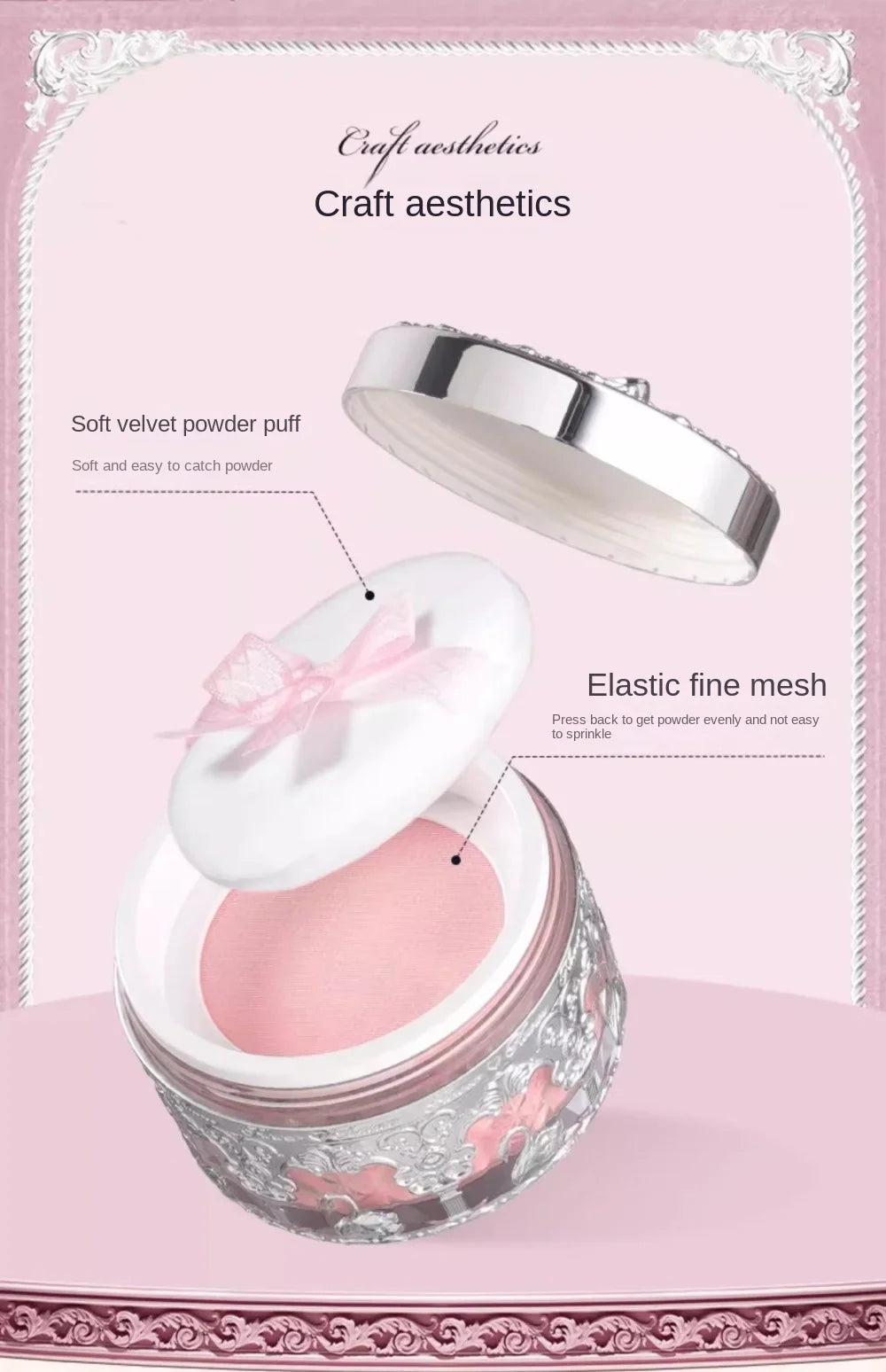 Flower Knows Swan Ballet Setting Loose Powder Makeup Matte Finishing Oil Control Rose Scent Loose Powder 12G/0.42OZ